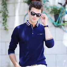 Load image into Gallery viewer, High quality  spring  autumn Men&#39;s polo shirt busines casual solid polo shirt brand  men&#39;s Long sleeve polo camisa polo shirt