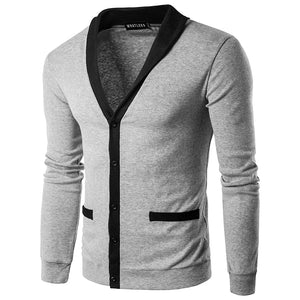 Man Sweater 2017 New Spring Casual Men Pullover V Collar Thick Cashmere Sweater Outdoors Outerwear  Brand Clothing Single-breast