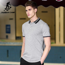 Load image into Gallery viewer, Pioneer Camp new short polo shirt men brand clothing simple casual patchwork polos male top quality 100% cotton grey ACP703084