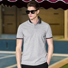 Load image into Gallery viewer, Pioneer Camp new short polo shirt men brand clothing simple casual patchwork polos male top quality 100% cotton grey ACP703084