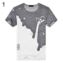 Load image into Gallery viewer, Men&#39;s Summer Milk Poured Pattern Printed Short Sleeve Round Neck T-shirt Fashion Shirts