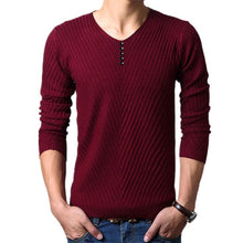 Load image into Gallery viewer, M-4XL Winter Henley Neck Sweater Men Cashmere Pullover Christmas Sweater Mens Knitted Sweaters Pull Homme Jersey Hombre 2019