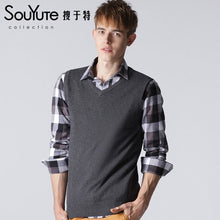 Load image into Gallery viewer, Vomint Classic Mens&#39; Pullover Sweater Vest V-Neck New Sweater 100% Cotton Knitted Plus Size Slim Class Vest Size: S-3XL  S6AW003