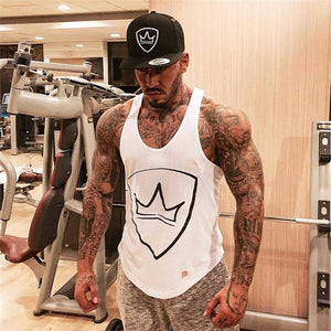 YEMEKE Tank Tops Mens Bodybuilding Stringer Vest Fitness Shirt  Cotton Sleeveless Tops Regata Masculina Muscle Workout