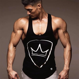 YEMEKE Tank Tops Mens Bodybuilding Stringer Vest Fitness Shirt  Cotton Sleeveless Tops Regata Masculina Muscle Workout