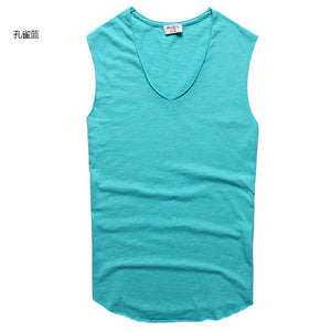 2017 Men summer casual cotton v neck tank top men sleeveless solid high quality tank top men loose joggers tank top men hot sale