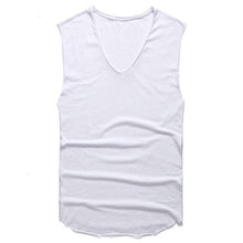 Load image into Gallery viewer, 2017 Men summer casual cotton v neck tank top men sleeveless solid high quality tank top men loose joggers tank top men hot sale