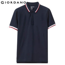 Load image into Gallery viewer, Giordano Men Slim Polo Pique Stretchy Polo Shirt Men Stripes Ribbed Collar Tops Short Sleeve Tee Shirt Camisa Masculina