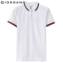 Load image into Gallery viewer, Giordano Men Slim Polo Pique Stretchy Polo Shirt Men Stripes Ribbed Collar Tops Short Sleeve Tee Shirt Camisa Masculina