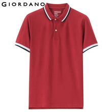 Load image into Gallery viewer, Giordano Men Slim Polo Pique Stretchy Polo Shirt Men Stripes Ribbed Collar Tops Short Sleeve Tee Shirt Camisa Masculina