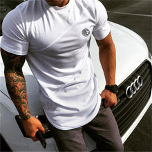 Load image into Gallery viewer, Brand Mens muscle T shirt bodybuilding fitness men tops cotton singlets Plus Big size TShirt Cotton Mesh Short Sleeve Tshirt