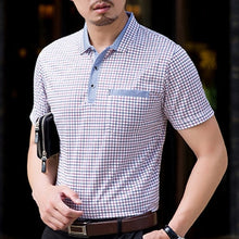 Load image into Gallery viewer, Thoshine Brand Men Summer Polo Shirts 95% Viscose Business Style Male Plaid Dot Polo shirt Smart Causal Camisa Turn-Down Collar