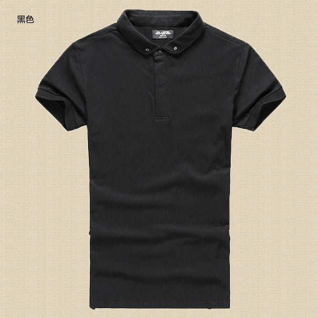 2017 New Men Mandarin Collar Short Sleeve Cotton Casual Polo Shirt Men Fashion Summer Breathable Polos Mens Designer Polo Shirts