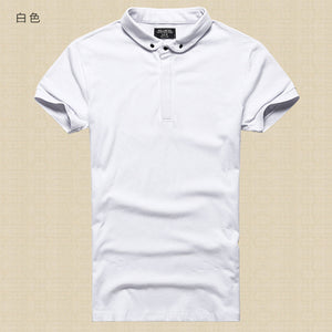 2017 New Men Mandarin Collar Short Sleeve Cotton Casual Polo Shirt Men Fashion Summer Breathable Polos Mens Designer Polo Shirts