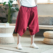 Load image into Gallery viewer, Sinicism 5XL Men&#39;s Wild Crotch Harem Pants Summer Baggy Pure Cotton Trousers Plus Size Male Wild-leg Loose Pants Drawstring