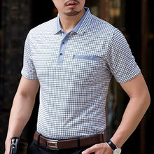 Load image into Gallery viewer, Thoshine Brand Men Summer Polo Shirts 95% Viscose Business Style Male Plaid Dot Polo shirt Smart Causal Camisa Turn-Down Collar