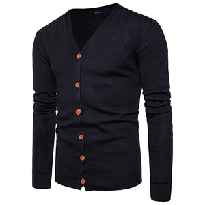 Men Button cardigans Sweaters 2018 New Casual Men solid Pullover V Collar Thick Cashmere sweater Outerwear Clothing EU/US size