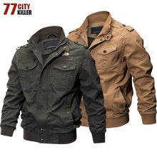 Load image into Gallery viewer, 77City Killer Autumn Winter Military Tactical Jacket Men Plus Size 5XL 6XL Cotton Bomber Jackets Cargo Flight Jacket Outwear