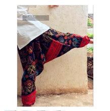 Load image into Gallery viewer, 20 Colors Men Causal Flower Print Hippy Baggy Boho Elastic Cross-Pants Loose Trousers Aladdin Wide Leg Cotton Linen Harem Pants