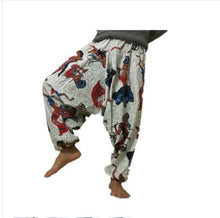 Load image into Gallery viewer, 20 Colors Men Causal Flower Print Hippy Baggy Boho Elastic Cross-Pants Loose Trousers Aladdin Wide Leg Cotton Linen Harem Pants