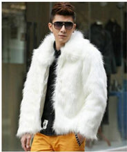 Load image into Gallery viewer, S/6Xl Mens Casual Imitation Fur Jackts White/Black/Brown Faux Fur Jackets Winter Autumn Large Size Male Fake Fur Coats K745