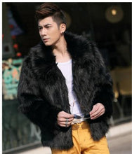 Load image into Gallery viewer, S/6Xl Mens Casual Imitation Fur Jackts White/Black/Brown Faux Fur Jackets Winter Autumn Large Size Male Fake Fur Coats K745