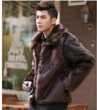 Load image into Gallery viewer, S/6Xl Mens Casual Imitation Fur Jackts White/Black/Brown Faux Fur Jackets Winter Autumn Large Size Male Fake Fur Coats K745