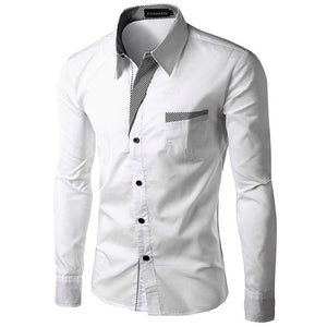 TUNEVUSE Mens shirts Camisa Masculina Long Sleeve Shirt Men Korean Slim Design Formal Casual Male Dress Shirt Size M-4XL 8012