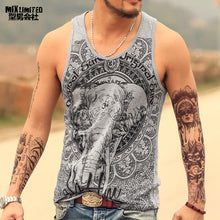 Load image into Gallery viewer, Grey Men Tank Top Casual Fitness Singlets Brand Mens Sleeveless Gasp Hip Hop Vest Elephant Print Cotton undershirt T680