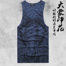 Load image into Gallery viewer, Grey Men Tank Top Casual Fitness Singlets Brand Mens Sleeveless Gasp Hip Hop Vest Elephant Print Cotton undershirt T680