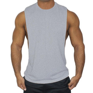 Muscleguys Mens Casual Loose Fitness Tank Tops For Male Summer Open side Sleeveless Active Muscle Shirts Vest Undershirts