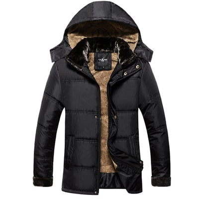 DIMUSI Winter Men Thick Warm Jacket Male Cotton Fluff Lining Parkas Male Casual Outwear Windbreaker Detachable Hat Hoodies,TA193