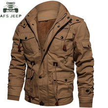 Load image into Gallery viewer, Drop Shipping Thick Warm Mens Parka Jacket Winter Fleece Multi-pocket Casual Tactical Army Jacket Men Plus Size 4XL Hooded Coat