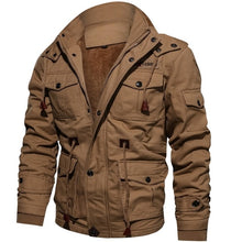 Load image into Gallery viewer, Drop Shipping Thick Warm Mens Parka Jacket Winter Fleece Multi-pocket Casual Tactical Army Jacket Men Plus Size 4XL Hooded Coat