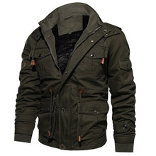 Load image into Gallery viewer, Drop Shipping Thick Warm Mens Parka Jacket Winter Fleece Multi-pocket Casual Tactical Army Jacket Men Plus Size 4XL Hooded Coat