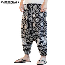 Load image into Gallery viewer, INCERUN 2019 Men Harem Pants Print Retro Drop Crotch Joggers Cotton Trousers Men Baggy Loose Nepal Style Men Casual Pants S-5XL