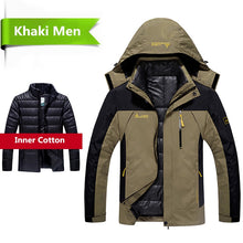 Load image into Gallery viewer, 2018 Winter jacket men 2 in 1 outwear thicken warm parka coat Patchwork waterproof hood Down Jacket size L~6XL doudoune homme