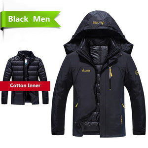 2018 Winter jacket men 2 in 1 outwear thicken warm parka coat Patchwork waterproof hood Down Jacket size L~6XL doudoune homme