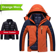 Load image into Gallery viewer, 2018 Winter jacket men 2 in 1 outwear thicken warm parka coat Patchwork waterproof hood Down Jacket size L~6XL doudoune homme