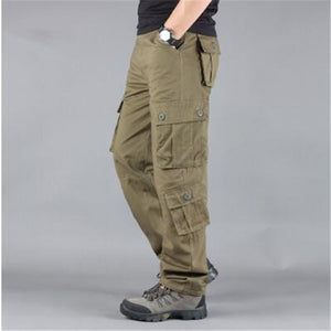 Fashion Military Style Men's Cargo Pants Casual Multi Pockets Tactical Military Pants Spring Cotton Army Trousers Men 8 Pockets