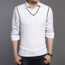 Load image into Gallery viewer, Mens Sweaters Autumn Winter Jacket Men Warm Pullovers Sleeveless O Neck Knitted Vest Femme Elegant Casual Sweater Vests