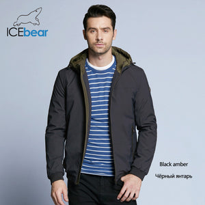 ICEbear 2019 new men's windproof thermal jacket spring casual man cotton padded classic color matching fashion jacket MWC18011D