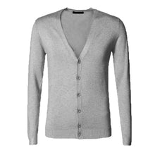 Load image into Gallery viewer, New spring men&#39;s slim cardigan woolen metrosexual man knitted cardigan European style solid color long sleeve knitwear J755