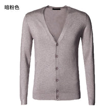 Load image into Gallery viewer, New spring men&#39;s slim cardigan woolen metrosexual man knitted cardigan European style solid color long sleeve knitwear J755