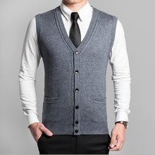 Load image into Gallery viewer, Men&#39;s Sweater Pullover Men Sweaters Cardigan Vest Sweaters Wool Pullover Mens V-Neck Sleeveless Vest Brand Clothing