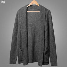 Load image into Gallery viewer, Men Sweater Long Sleeve Cardigan Males Pull style cardigan Clothing Fashion Thick warm Mohair Sweater Men england style hot J511