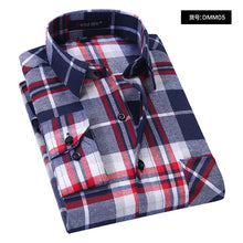 Load image into Gallery viewer, Plaid Shirt 2019 New Autumn Winter Flannel Red Checkered Shirt Men Shirts Long Sleeve Chemise Homme Cotton Male Check Shirts