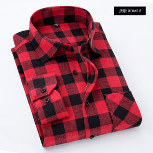 Plaid Shirt 2019 New Autumn Winter Flannel Red Checkered Shirt Men Shirts Long Sleeve Chemise Homme Cotton Male Check Shirts