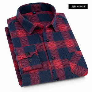 Plaid Shirt 2019 New Autumn Winter Flannel Red Checkered Shirt Men Shirts Long Sleeve Chemise Homme Cotton Male Check Shirts