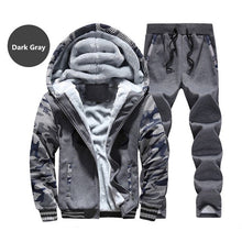 Load image into Gallery viewer, Winter Men Hooded Coat 2019 Thick Warm Jackets Parka Men Windbreaker Two Pieces Coat +Pant Casual Camouflage Tracksuit Man Hoody